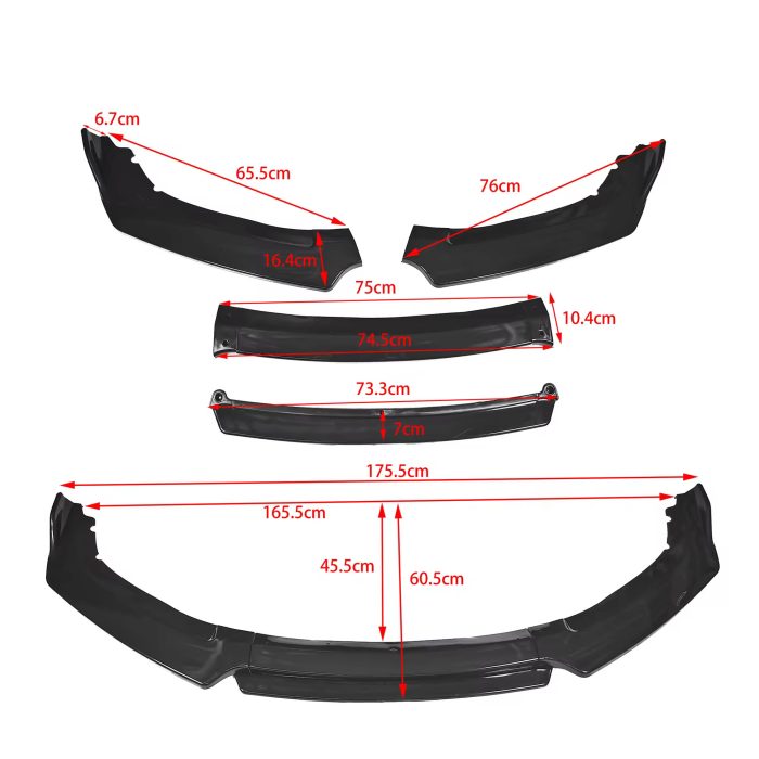 Universal Car Front Bumper Lip Tail Wing Spoiler Type L Rear Spoiler Tail Wing Kit - Image 3