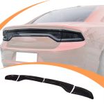 Auto Styling Accessory Smoked Rear Tail Light Trim Cover with Pony Logo for Dodge Charger 2015+ - Image 2