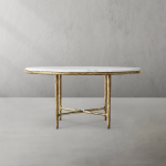 Thaddeus Metal Marble Round Dining Table Hand-Forged Kitchen Table - Image 12