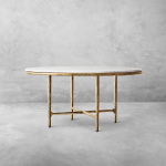 Thaddeus Metal Marble Round Dining Table Hand-Forged Kitchen Table - Image 15