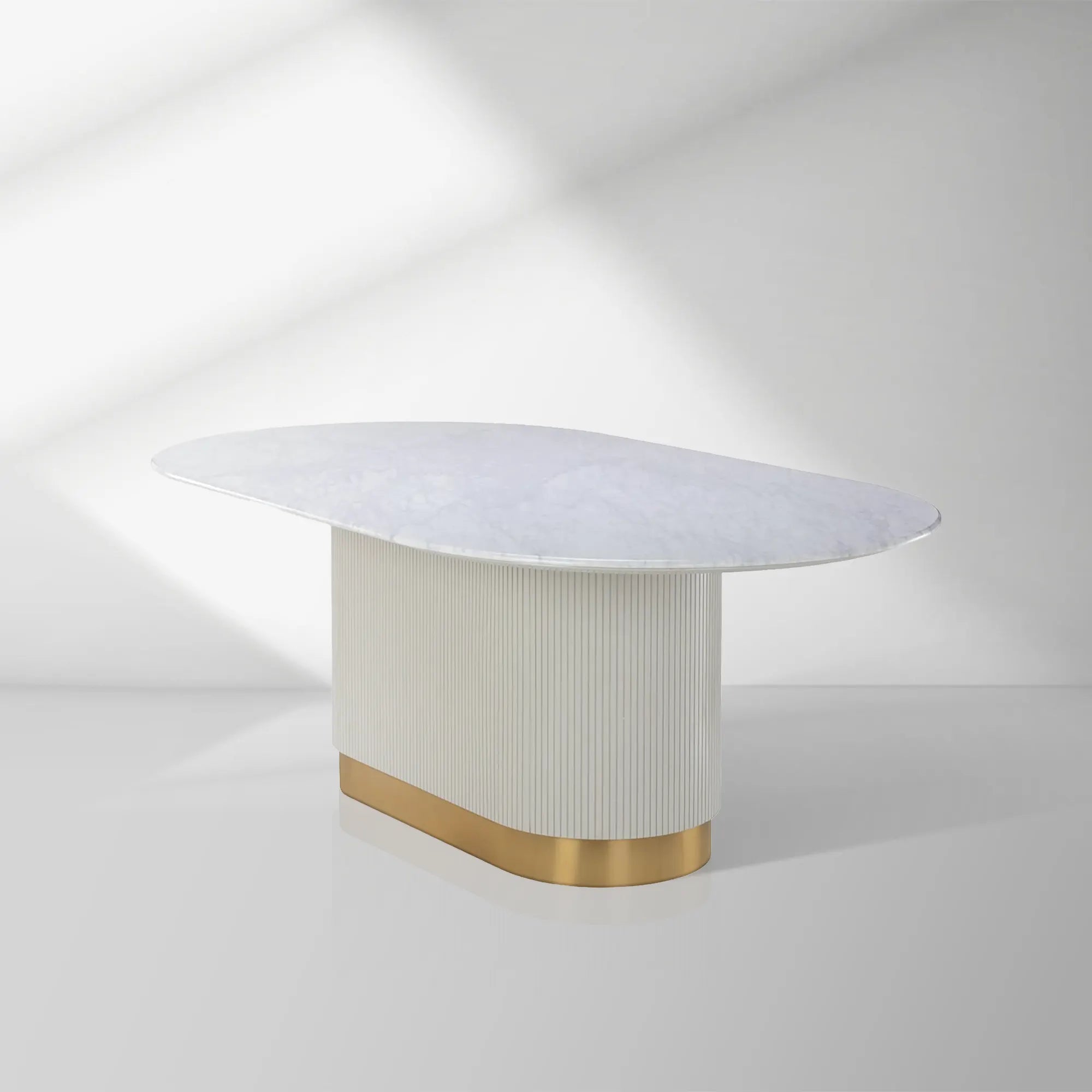 2000x2000_20250912_22_1_2c0f4bf7-0f45-44f3-b5d4-ac1b26943c0a.jpg Panoso White Oval Dining Table Carrara Marble Top with Wood Base - Image 1