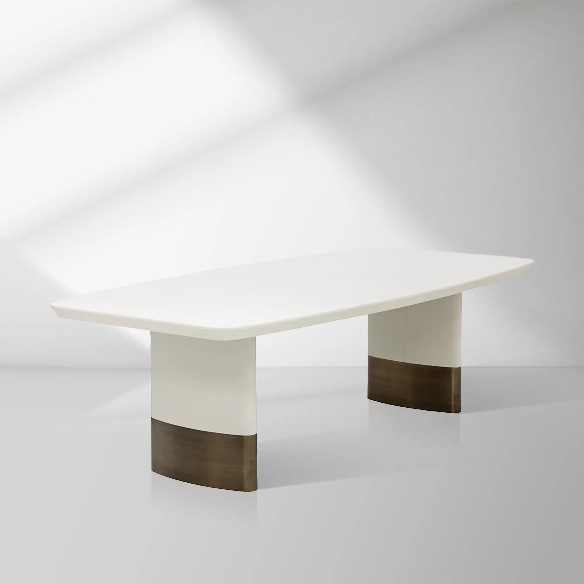 2000x2000_20250912_22_1_465b7454-5c9c-449e-8bd4-7cca1ed6e5ab.jpg Carolin Pebbled Cream Faux Leather Top Dining Table with Wood Base - Image 1