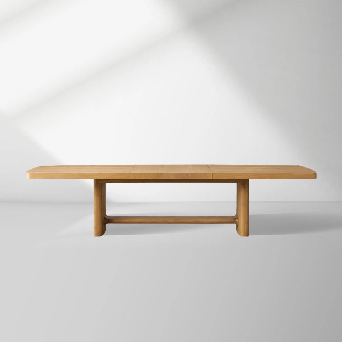 Redding Extending Dining Table with Solid Oak Wood & Two Self-Storing Leaves - Image 2