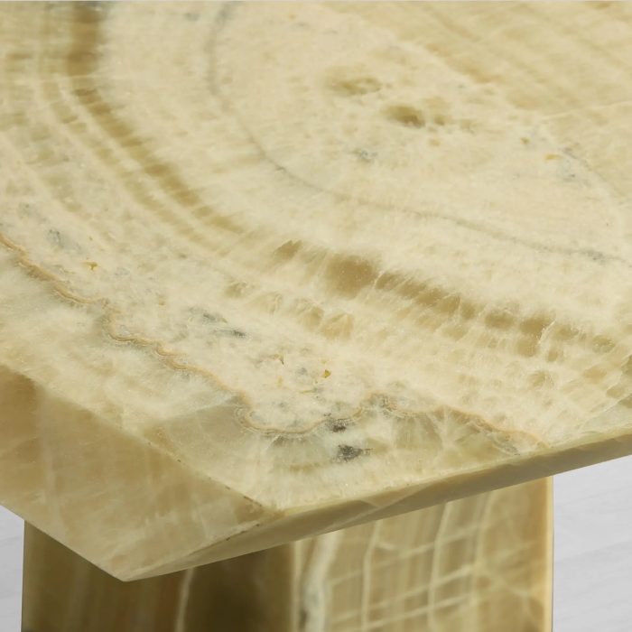 Zyra Dining Table with Olid Green Onyx & Solid Stone - Image 4