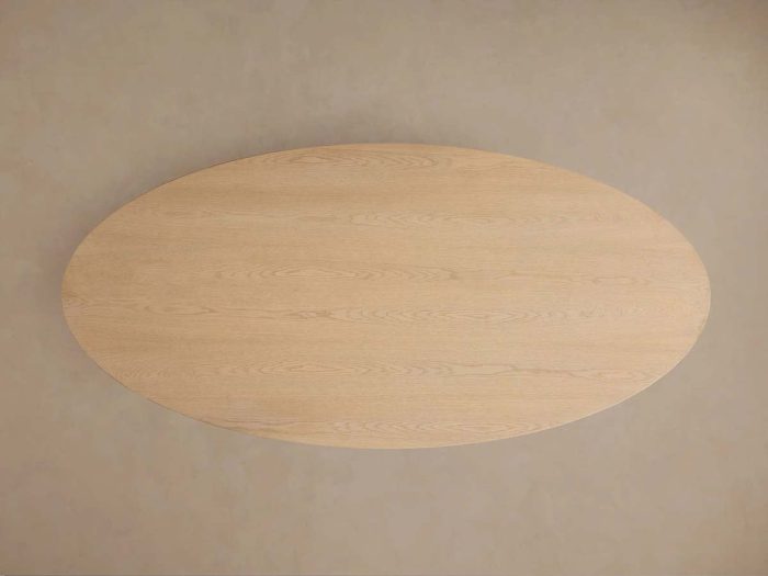 Perth Oval  Dining Table Solid Romanian Oak Hand-Sculpted Modern Style - Image 16