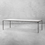 Thaddeus Metal Marble Rectangular Dining Table Hand-Forged Kitchen Table - Image 18