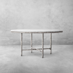 Thaddeus Metal Marble Round Dining Table Hand-Forged Kitchen Table - Image 17