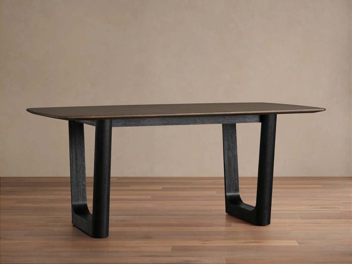 Saint Germain Wood Rectangle Dining Table with Solid Oak Top Rennes Base - Image 2