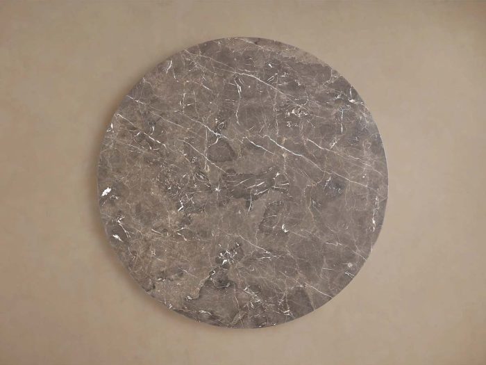 Saint Germain Round Dining Table with Marble Top Wood Dauphine Base - Image 7