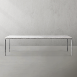 Thaddeus Metal Marble Rectangular Dining Table Hand-Forged Kitchen Table - Image 10