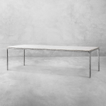 Thaddeus Metal Marble Rectangular Dining Table Hand-Forged Kitchen Table - Image 25