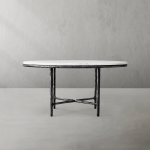 Thaddeus Metal Marble Round Dining Table Hand-Forged Kitchen Table - Image 13