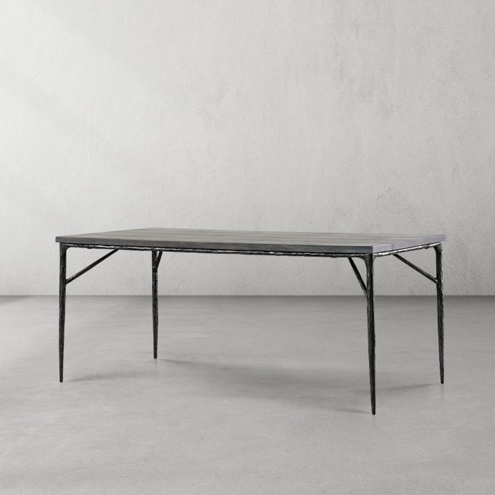 Thaddeus Metal Medieval Style Dining Table Hand-Forged Modern Kitchen Table - Image 17