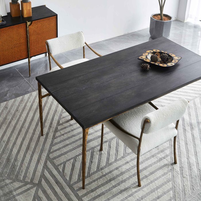 Thaddeus Metal Medieval Style Dining Table Hand-Forged Modern Kitchen Table - Image 4