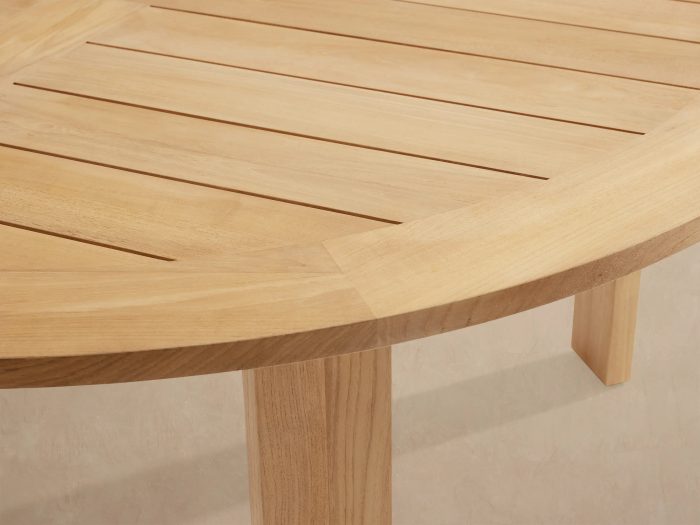 Bal Harbour Natural Teak Round Outdoor Dining Table - Image 2