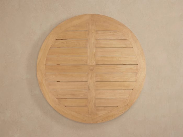 Bal Harbour Natural Teak Round Outdoor Dining Table - Image 4