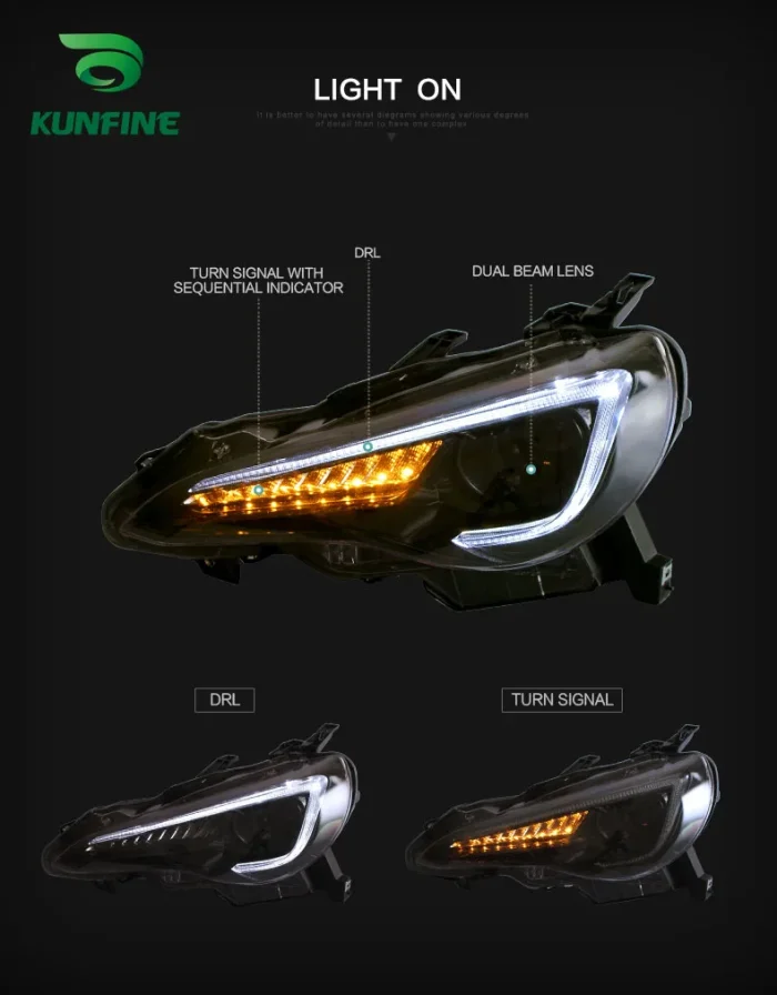 Car Styling Car Headlight Assembly For Toyota GT86 2012-UP&FT86 BRZ 2013-UP LED Head Lamp Car Tuning Light Parts Plug And Play - Image 2