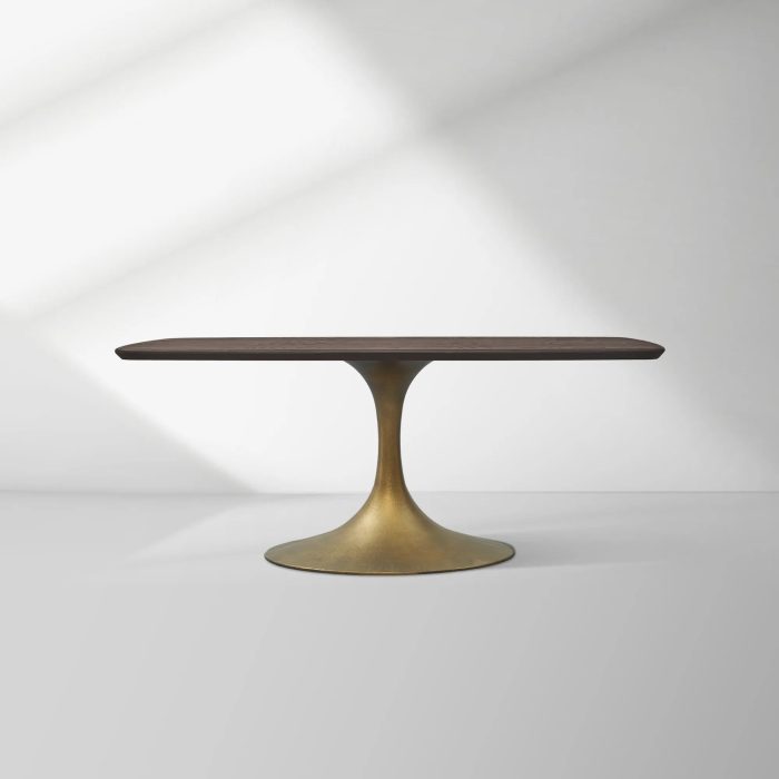 Aero Saint Germain Solid Oak Top Dining Table Tulip Rectangular Dining Table with Launette Base - Image 38