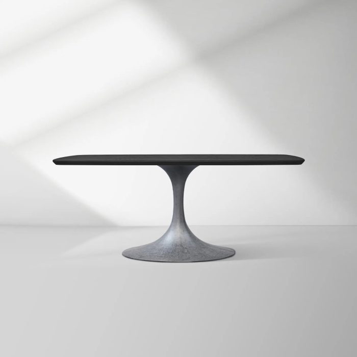 Aero Saint Germain Solid Oak Top Dining Table Tulip Rectangular Dining Table with Launette Base - Image 28