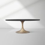 Aero Oval Solid Wood Dining Table Tulip Round Dining Table with Cast Steel Base - Image 10
