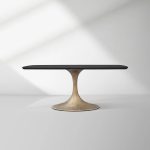 Aero Saint Germain Solid Oak Top Dining Table Tulip Rectangular Dining Table with Launette Base - Image 51