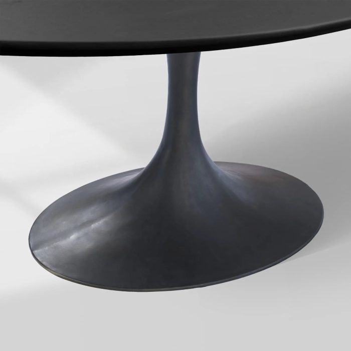 Aero Oval Solid Wood Dining Table Tulip Round Dining Table with Cast Steel Base - Image 38