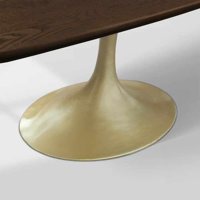 Aero Saint Germain Solid Oak Top Dining Table Tulip Rectangular Dining Table with Launette Base - Image 2