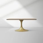 Aero Saint Germain Solid Oak Top Dining Table Tulip Rectangular Dining Table with Launette Base - Image 5