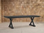 Montego Outdoor Aluminum Dining Table Black Aluminum Living Room Rectangular Dining Table - Image 3