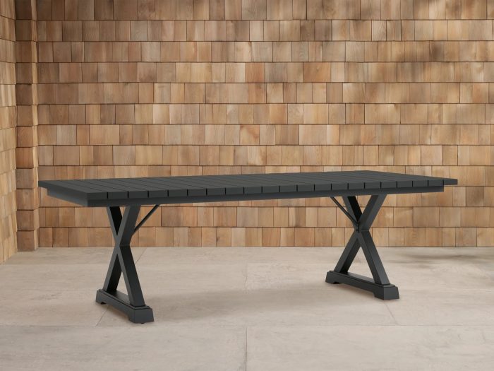 Montego Outdoor Aluminum Dining Table Black  Rectangular Outdoor Dining Table - Image 3