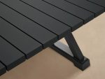 Montego Outdoor Aluminum Dining Table Black Aluminum Living Room Rectangular Dining Table - Image 4