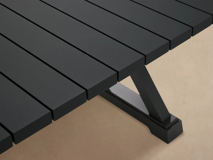 Montego Outdoor Aluminum Dining Table Black  Rectangular Outdoor Dining Table - Image 4