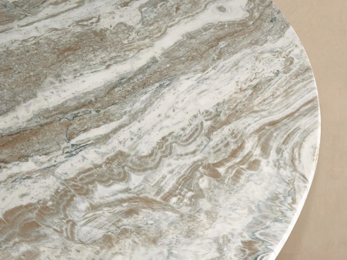 Edgewater Outdoor Dining Table in Jade Faux Marble Round Indoor Living Room Dinner Table - Image 3
