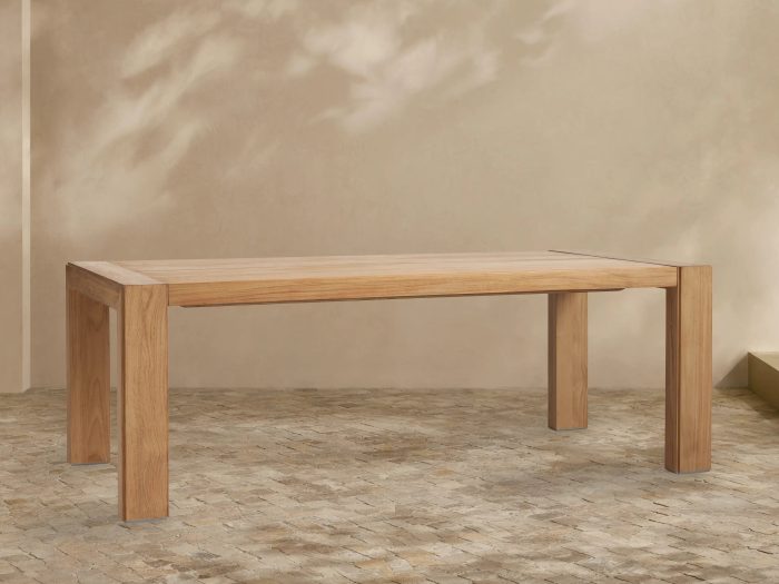 Canyon Outdoor Natural Teak Dining Table Rectangular Outdoor Garden Dining Table - Image 4