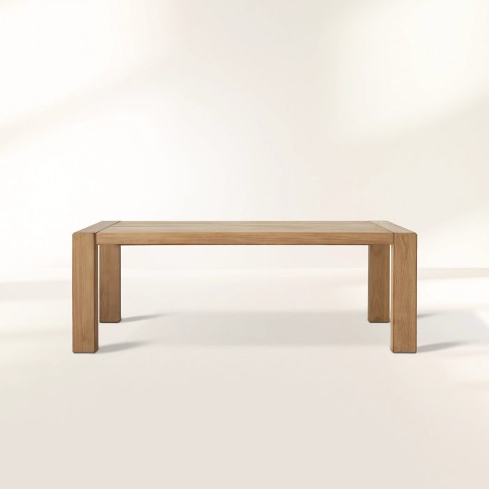 Canyon Outdoor Natural Teak Dining Table Rectangular Outdoor Garden Dining Table - Image 2