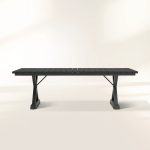 Montego Outdoor Aluminum Dining Table Black Aluminum Living Room Rectangular Dining Table