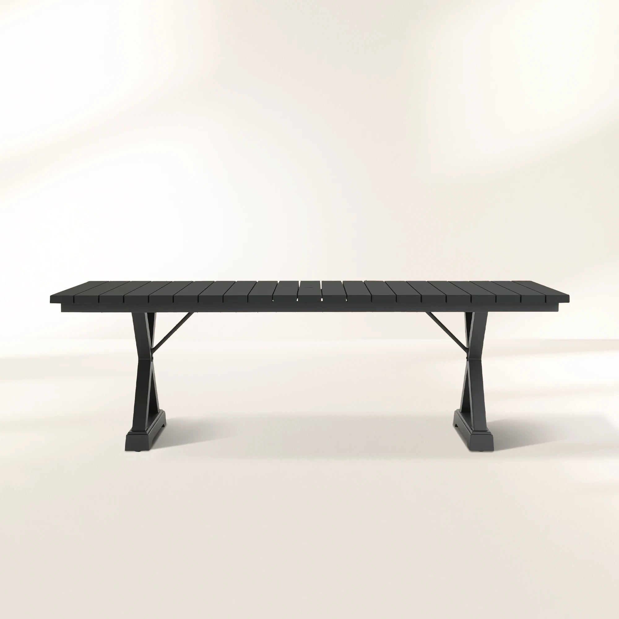 PL-Montego_ODDT-IRON_915c8de1-f645-46c5-a29d-f08e030765d0.jpg Montego Outdoor Aluminum Dining Table Black Rectangular Outdoor Dining Table - Image 1