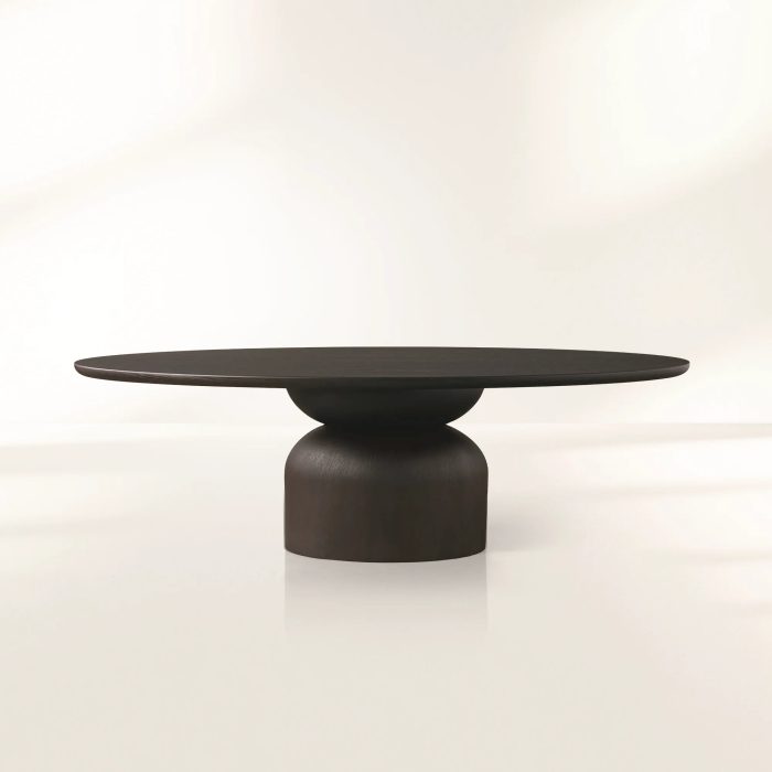 Perth Oval  Dining Table Solid Romanian Oak Hand-Sculpted Modern Style - Image 2