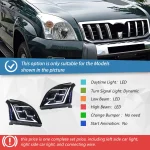 Car Front Lamps for Toyota Prado 2004-2009 LED Auto Headlight New Upgraded Three Projector Lens Dynamic Hot Sale Accessories