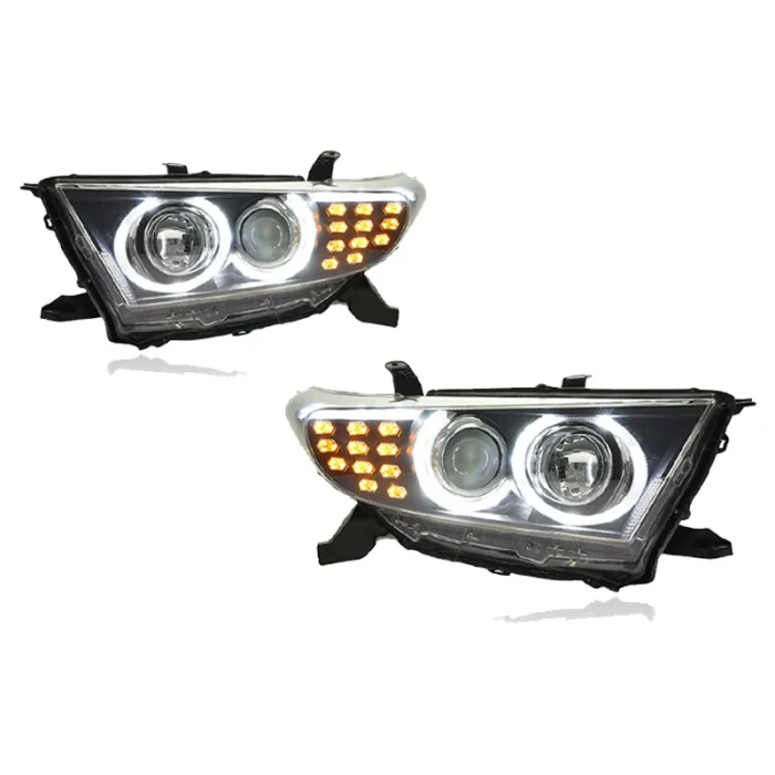 Pair Full LED Headlight Fit For Toyota Highlander 2012 2013 2014 Front Lamps Assembly Front Lamp Sequential Turning Signal DRL - Image 3