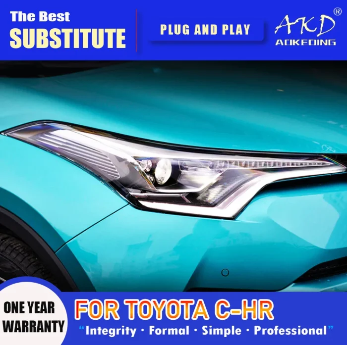 AKD Head Lamp for Toyota C-HR LED Headlight 2018-2021 Headlights CHR DRL Turn Signal High Beam Angel Eye Projector Lens - Image 3