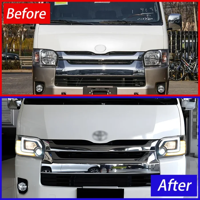 Car Lights For Toyota Hiace 2004-2018  Auto Headlight Assembly Upgrade New Style HID Projector Lens Tools Accessories - Image 4