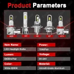 LED Headlights Bulb For Toyota Hiace Accessories 2006 2007 2008 2009 2010 2011 2012 2019-2024 Car Headlamp High Low Beam Auto - Image 3