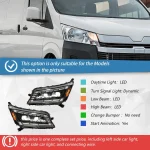 Auto Headlights Accessories For Toyota Hiace 2019-2022 LED Car Front lamps Upgrade Projector Dual Lens Plug and Play Assembly