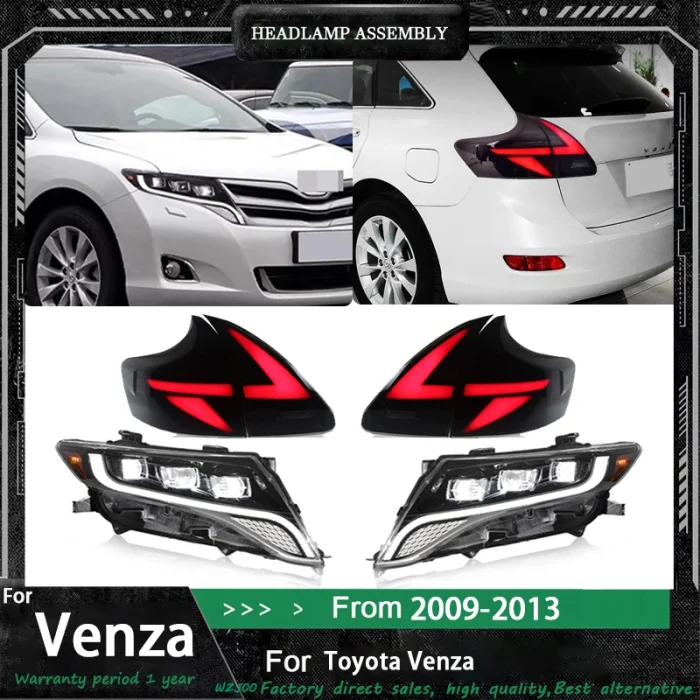 Car Led Headlights + Taillight For Toyota Venza 2009 2010 2012-2013 full LED Assembly Upgrade Projector Lens Accessories Kit - Image 4