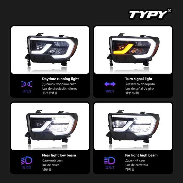 TYPY Car Light For Toyota Sequoia/Tundra Headlight 2007-2020 LED Projetor head Lamp DRL Headlight Auto Accessories - Image 6