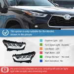 Auto Headlights For Toyota Highlander Kluger 2022-2023 LED Car Front lamps Assembly Upgrade Three Projector Lens Accessories - Image 2
