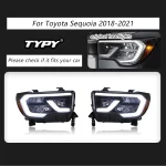 TYPY Car Light For Toyota Sequoia/Tundra Headlight 2007-2020 LED Projetor head Lamp DRL Headlight Auto Accessories