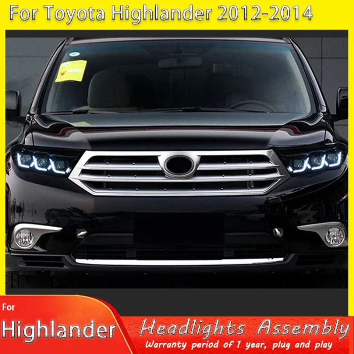 Pair Full LED Headlight Fit For Toyota Highlander 2012 2013 2014 Front Lamps Assembly Front Lamp Sequential Turning Signal DRL - Image 8