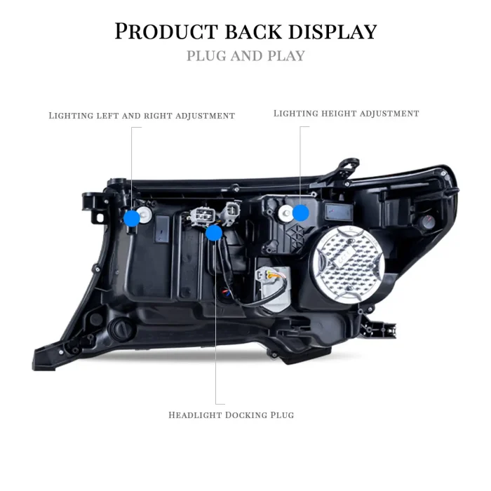Front Headlamps Fit For Land Cruiser LC200 2007 2008 2009-2013 2014 2015 Front Lamps Assembly Led Lights With Turn Signal Light - Image 7